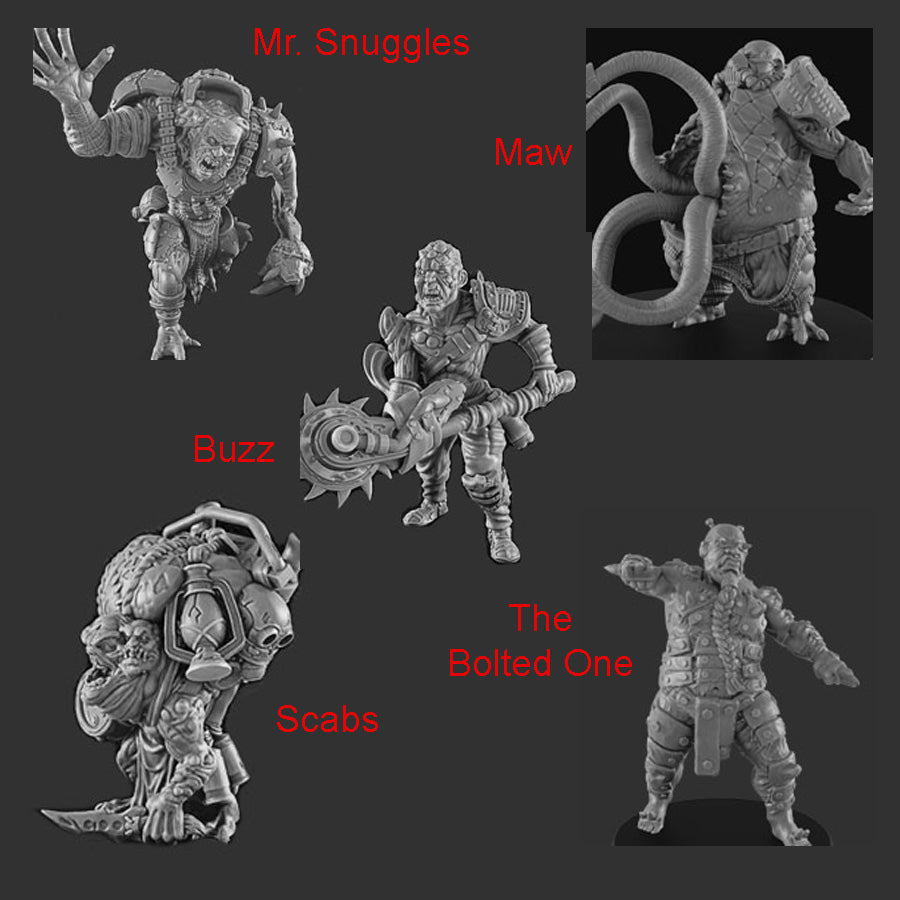 Resin Miniature Pack - Post Apocalypse - The Mutants – Wiley Games