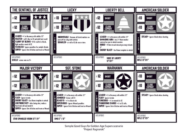 Unit Cards - Premade for Operation Ragnarok - a 99 Cent Scenario
